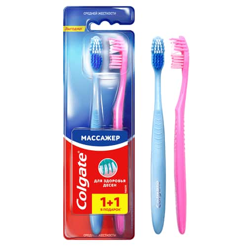 Промоупаковка Colgate Массажер 1+1 Бесплатно Средней Жесткости